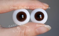 Image 1 of 20mm - German Glass Eyes - Flat Back - Economy Eyes - Chocolate Brown