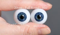 Image 1 of 20mm - Full Round -  German Glass Eyes - Blue - Imperfect
