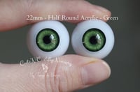 Image 1 of 22mm - Acrylic Eyes - Half Round - Green