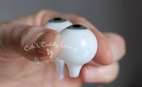 Image 3 of 24mm - Full Round - German Glass Eyes - Gray w/Veins - Imperfect