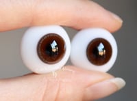 Image 2 of 20mm - German Glass Eyes - Flat Back - Economy Eyes - Chocolate Brown