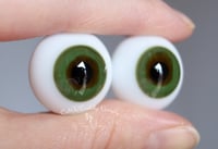 Image 2 of 22mm - German Glass Eyes - Flat Back -  Dark Green