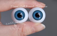 Image 1 of 22mm - Full Round -  German Glass Eyes - Turquoise