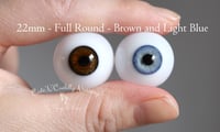 Image 1 of 22mm - Full German Eyes - Mixed Match - Brown and Light Blue