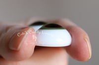 Image 3 of 22mm - German Glass - Flat Back - Economy Eyes - Dark Green