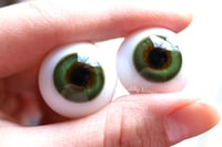 Image 4 of 22mm - German Glass Eyes - Flat Back -  Dark Green