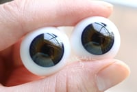 Image 4 of 22mm - German Glass - Flat Back - Economy Eyes - Topaz