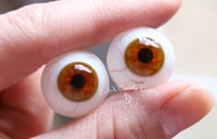 Image 4 of 18mm - Full Round - German Glass Eyes - Amber with Veins - Imperfect