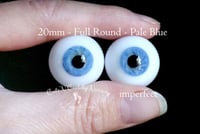 Image 1 of 20mm - Full Round -  German Glass Eyes - Pale Blue - Imperfect