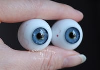 Image 2 of 24mm - Full Round -  German Glass Eyes - Blue  w/Veins