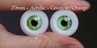 Image 1 of 20mm - Acrylic Eyes - Green w/Orange
