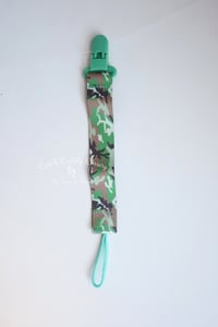 Image 2 of Pacifier Clip - Green Camouflage