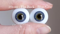 Image 1 of 20mm - German Glass Eyes - Flat Back - Blue/Gray