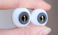 Image 2 of 20mm - German Glass Eyes - Flat Back - Blue/Gray