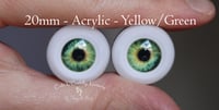 Image 1 of 20mm - Acrylic Eyes - Yellow/Green