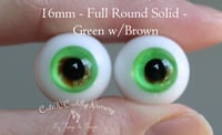 Image 1 of 16mm - Full Round Solid - Green w/Brown