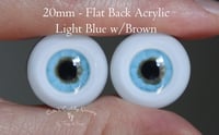 Image 1 of 20mm - Acrylic Eyes - Light Blue w/Brown