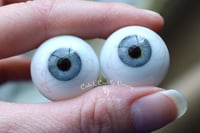 Image 4 of 24mm - Full Round -  German Glass Eyes - Gray w/Veins - Large Pupils - Imperfect