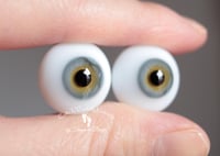 Image 2 of 18mm - German Glass Eyes - Flat Back - Gray