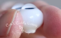 Image 3 of 14mm - Full Round Solid Glass Eyes- Clear with Black Pupil