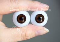 Image 1 of 22mm - Full Round - German Glass Eyes - Brown