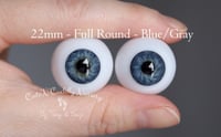 Image 1 of 22mm - Full Round - German Glass Eyes - Blue/Gray