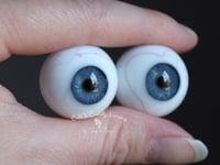 Image 2 of 24mm - Full Round -  German Glass Eyes - Blue  w/Veins - Small Pupils