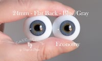 Image 1 of 24mm - German Glass - Flat Back - Economy Eyes - Blue/Gray
