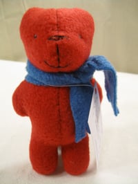 Image 2 of Plush Fleece Bear with Scarf - Red