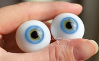 Image 4 of 24mm - German Glass - Flat Back Eyes - Light Blue