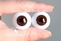 Image 1 of 24mm - German Glass - Flat Back Eyes - Hazel