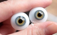 Image 4 of 18mm - German Glass Eyes - Flat Back - Gray