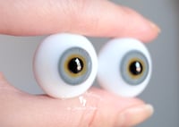 Image 2 of 24mm - German Glass - Flat Back - Economy Eyes - Gray