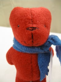 Image 3 of Plush Fleece Bear with Scarf - Red