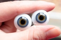 Image 4 of 18mm - German Glass Eyes - Flat Back - Blue/Gray - imperfect