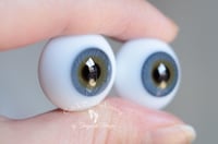 Image 2 of 22mm - German Glass - Flat Back - Economy Eyes - Blue/Gray