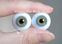 Image 1 of 20mm - German Glass Eyes - Flat Back - Economy Eyes - Gray