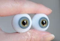 Image 2 of 22mm - German Glass - Flat Back - Economy Eyes - Gray