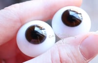 Image 4 of 22mm - German Glass Eyes - Flat Back - Chocolate Brown