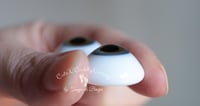Image 3 of 22mm - German Glass - Flat Back - Economy Eyes - Blue/Gray