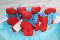 Image 5 of Plush Fleece Bear with Scarf - Red