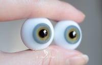 Image 2 of 20mm - German Glass Eyes - Flat Back - Economy Eyes - Gray