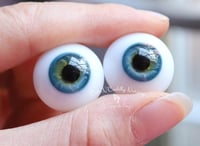 Image 4 of 20mm - German Glass Eyes - Flat Back - Turquoise