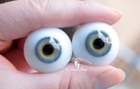 Image 4 of 24mm - German Glass - Flat Back - Economy Eyes - Gray