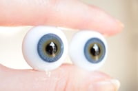 Image 2 of 20mm - German Glass Eyes - Flat Back - Economy Eyes - Blue/Gray