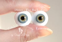 Image 1 of 18mm - German Glass Eyes - Flat Back - Economy Eyes - Gray