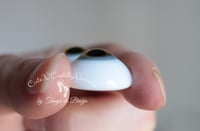 Image 3 of 22mm - German Glass - Flat Back - Economy Eyes - Gray