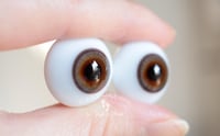 Image 2 of 20mm - German Glass Eyes - Flat Back - Economy Eyes - Hazel