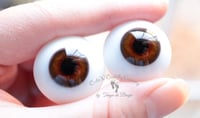 Image 4 of 24mm - German Glass - Flat Back Eyes - Hazel