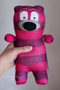 Image 1 of Plush Striped Sock Bear - Pink and Purple - OOAK